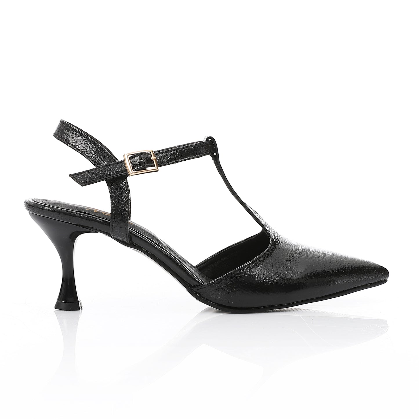 Elegant Black Women's Heeled Shoes with Pointed Toe and Stylish Block Heel
