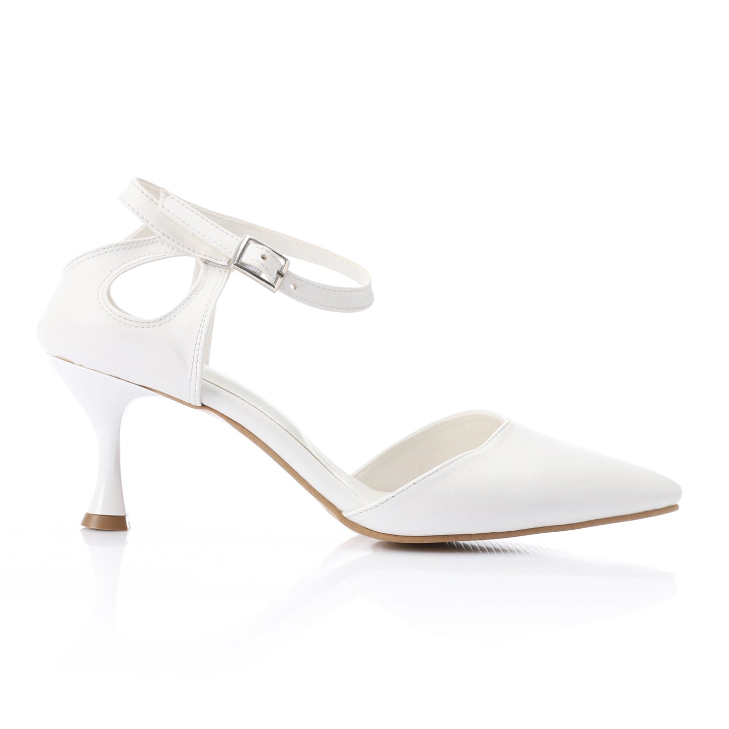 Women's Heeled Shoes With A Pointed Toe And Ankle Strap