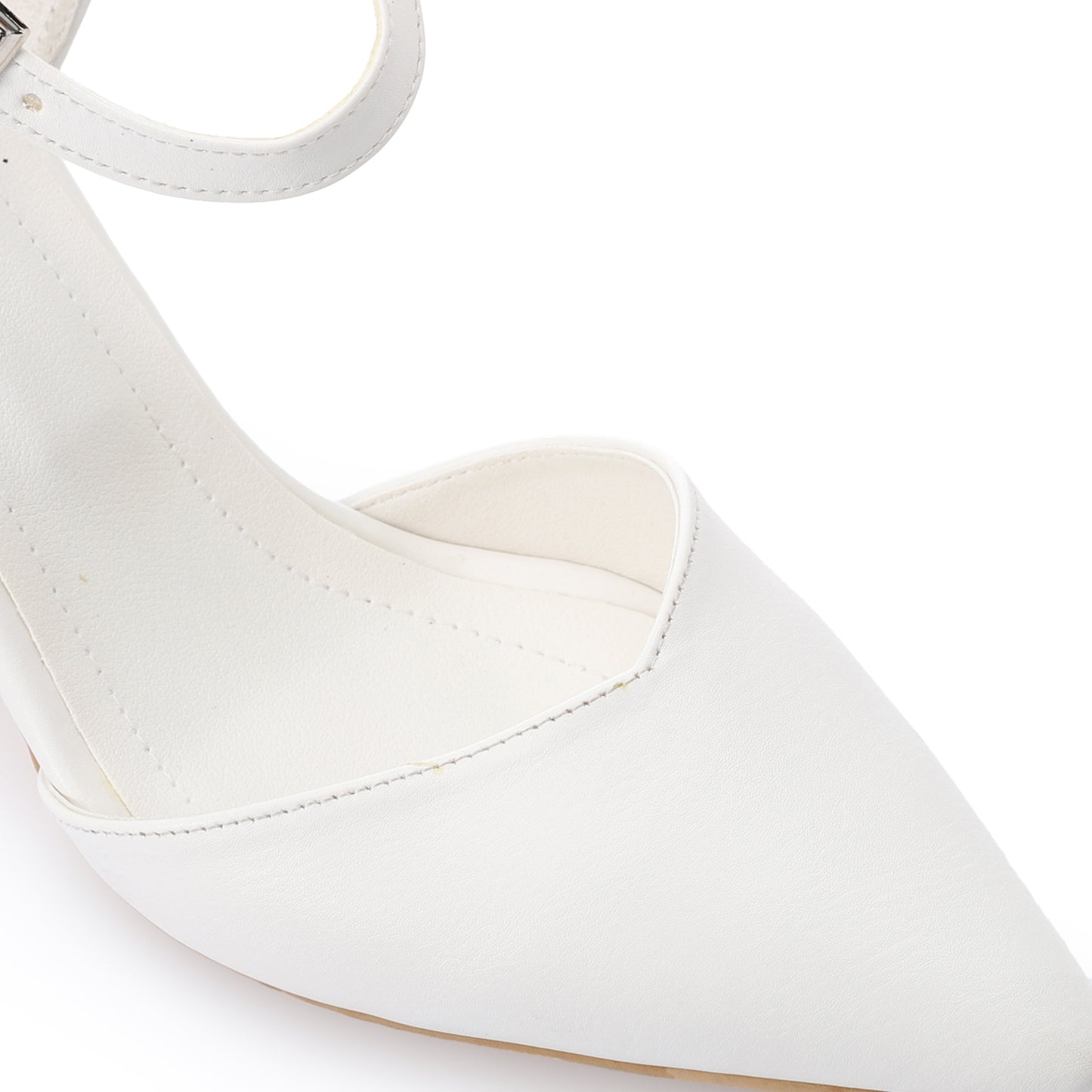 Women's Heeled Shoes With A Pointed Toe And Ankle Strap