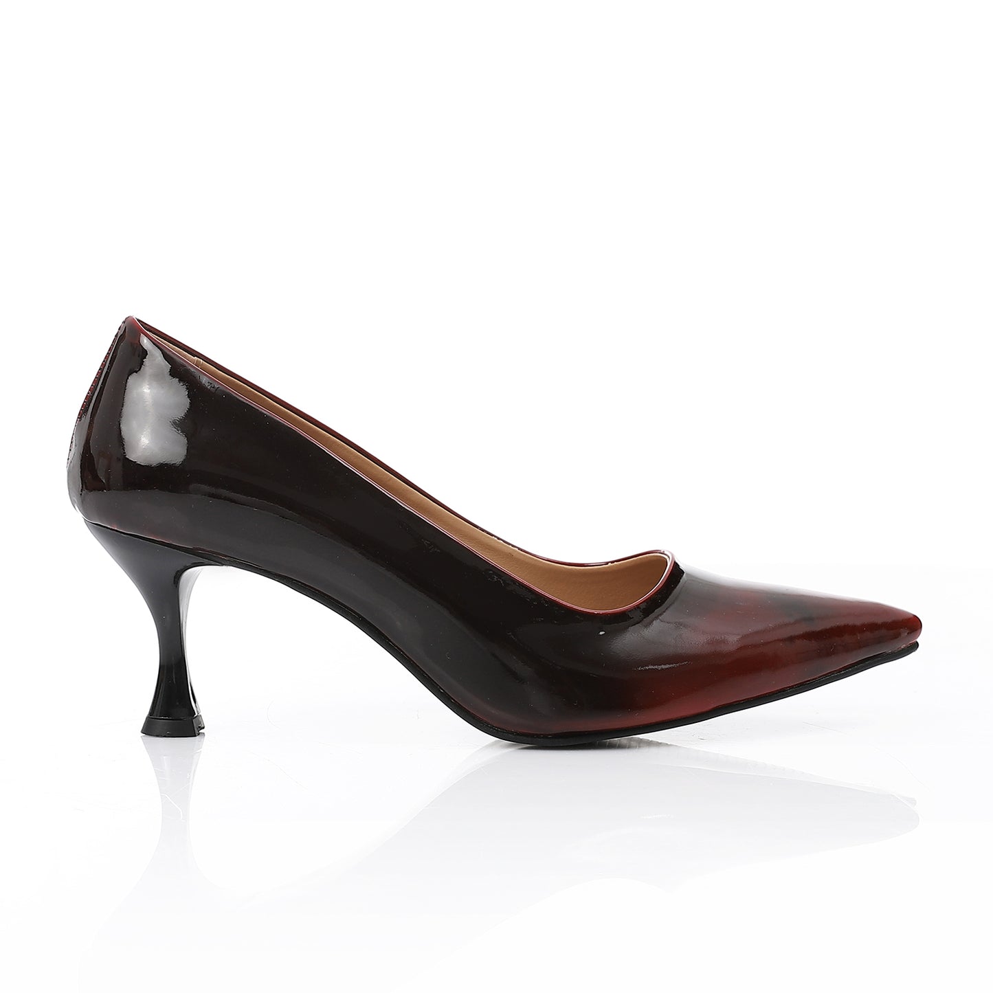 Women’s Patent Leather Brown Heels – Pointed Toe & Kitten Heel