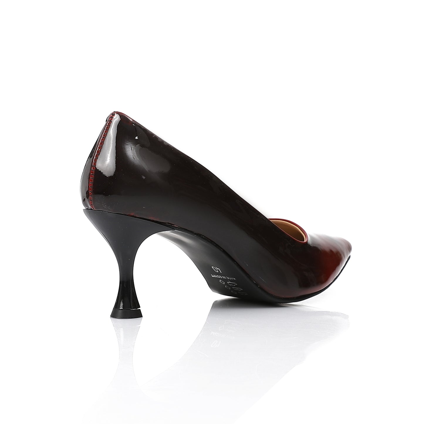Women’s Patent Leather Brown Heels – Pointed Toe & Kitten Heel