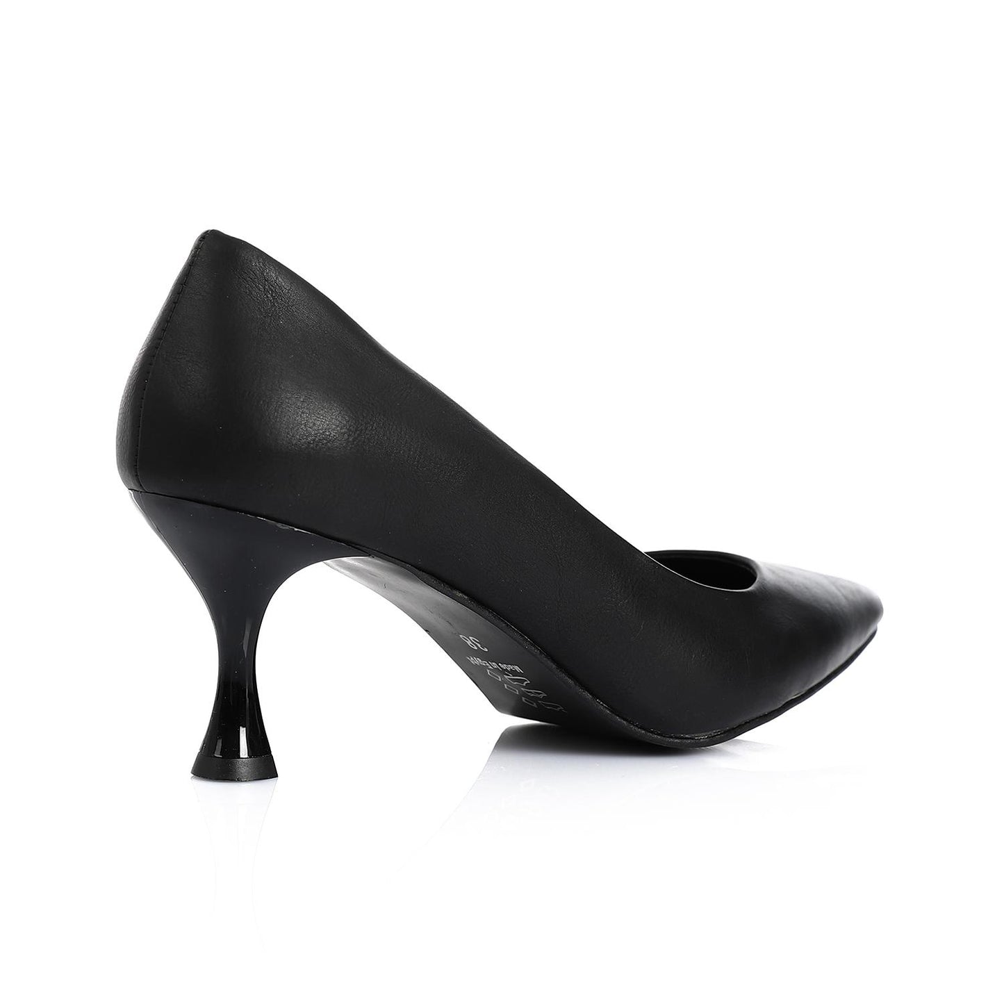 Black Pointed-Toe Kitten Heel Pump
