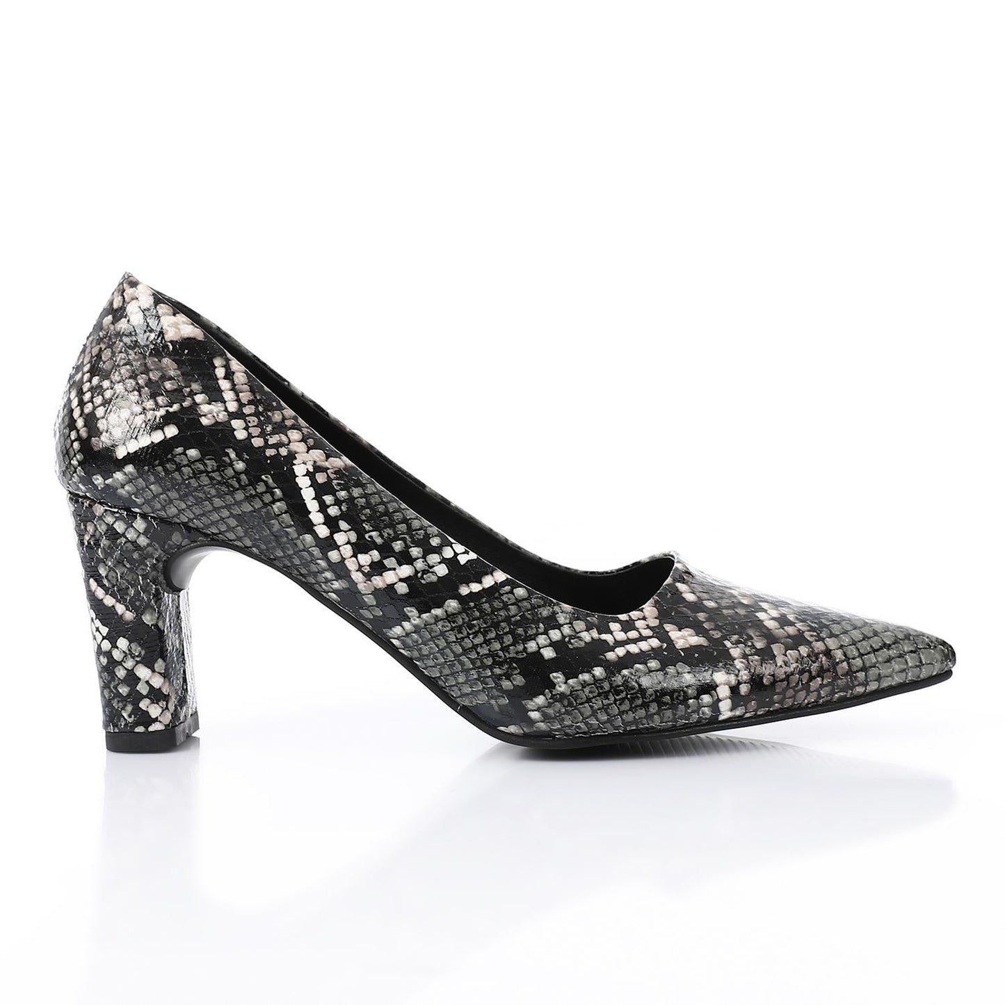 High Heel Mule Sandals – Elegant Pointed Toe, Faux Leather Texture