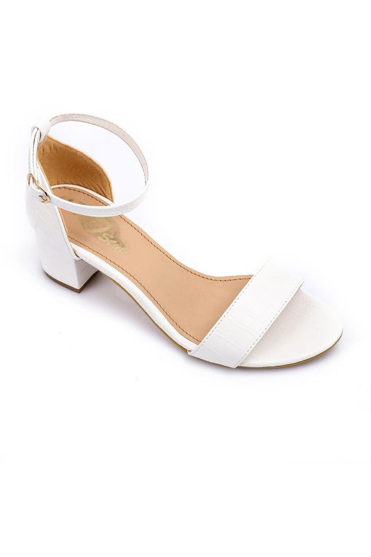 Flocked Leather Heeled Sandal