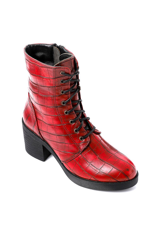 Embossed Leather Half Boot