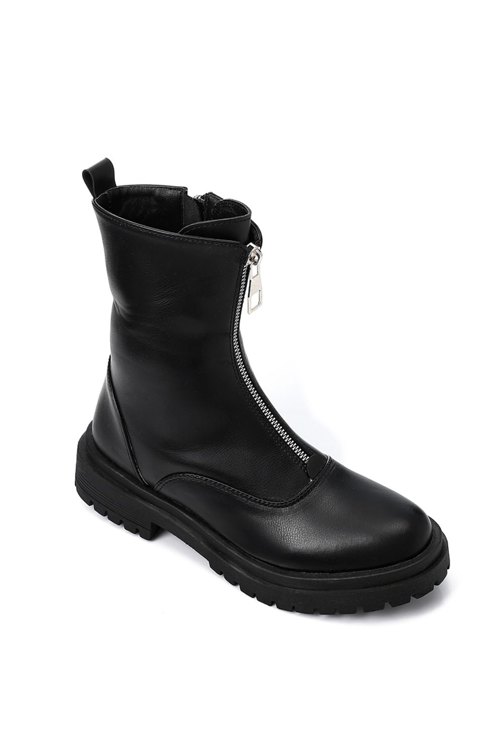 Trendy Front Zipper Half Boots