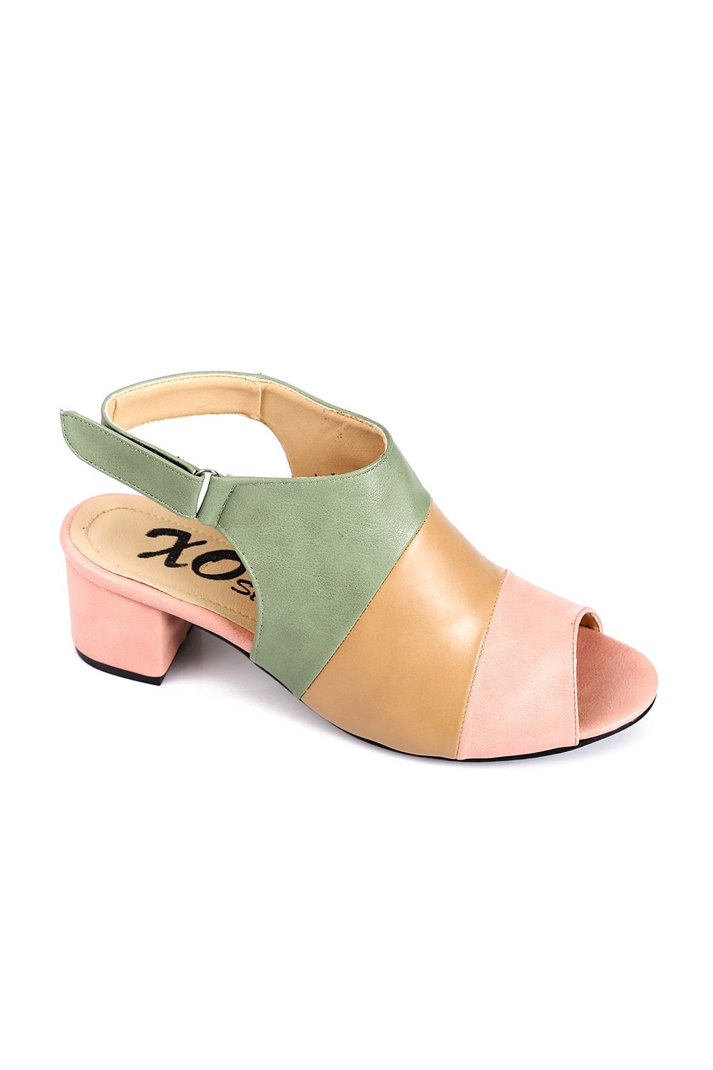 Tri-Tone Heeled Sandal