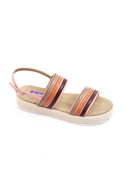 Comfy Striped Leather Sandal