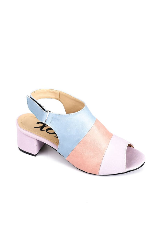 Tri-Tone Heeled Sandal