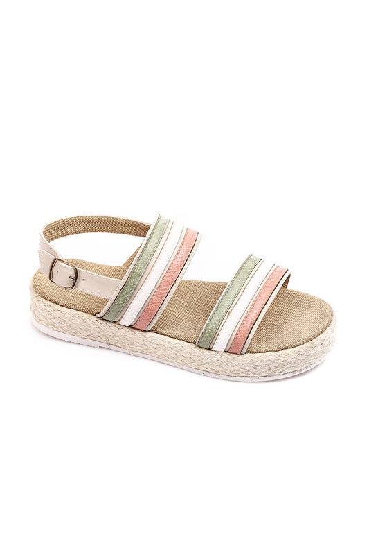 Comfy Striped Leather Sandal