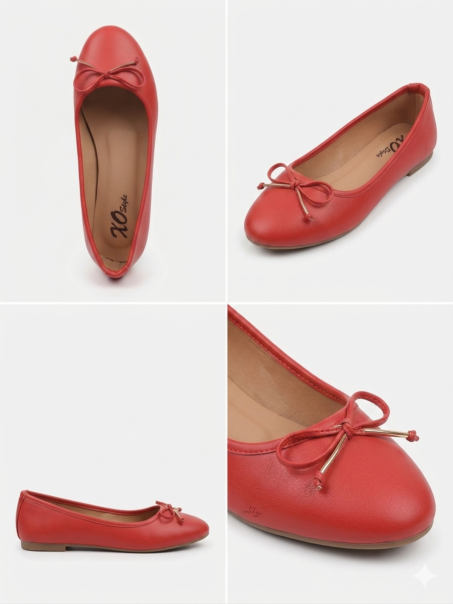 Bow Detail Ballet Flats - 1672
