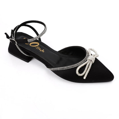 Fashionable Strassed Strap Heeled Shoes