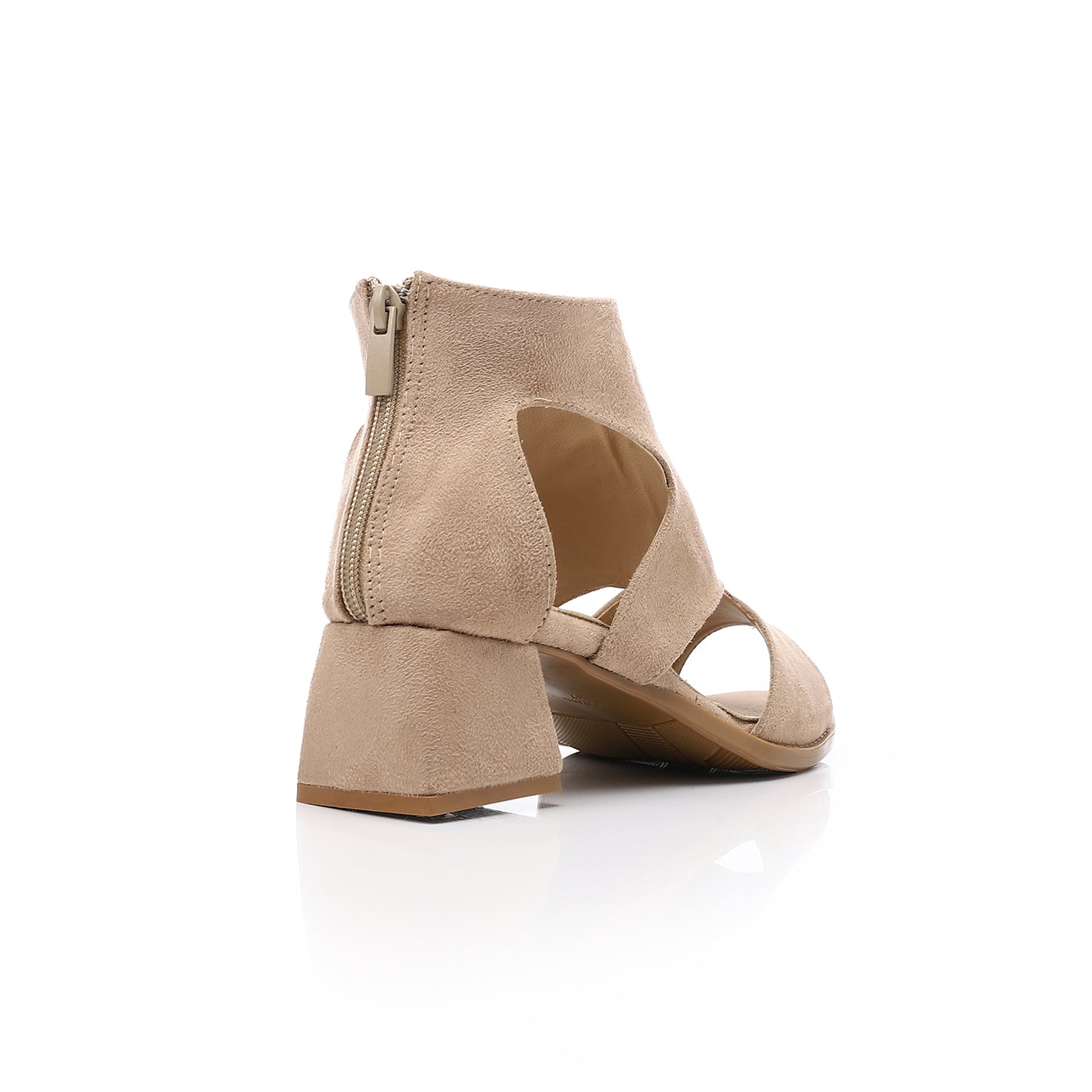 Mid Heel Sandal with Back Zipper