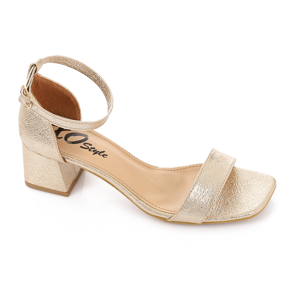 French Lacquer Leather Peep Toe High Heel Sandals, gold Chunky Heels For Summer