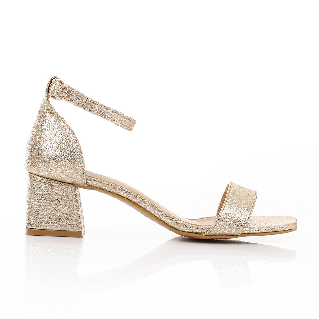 French Lacquer Leather Peep Toe High Heel Sandals, gold Chunky Heels For Summer