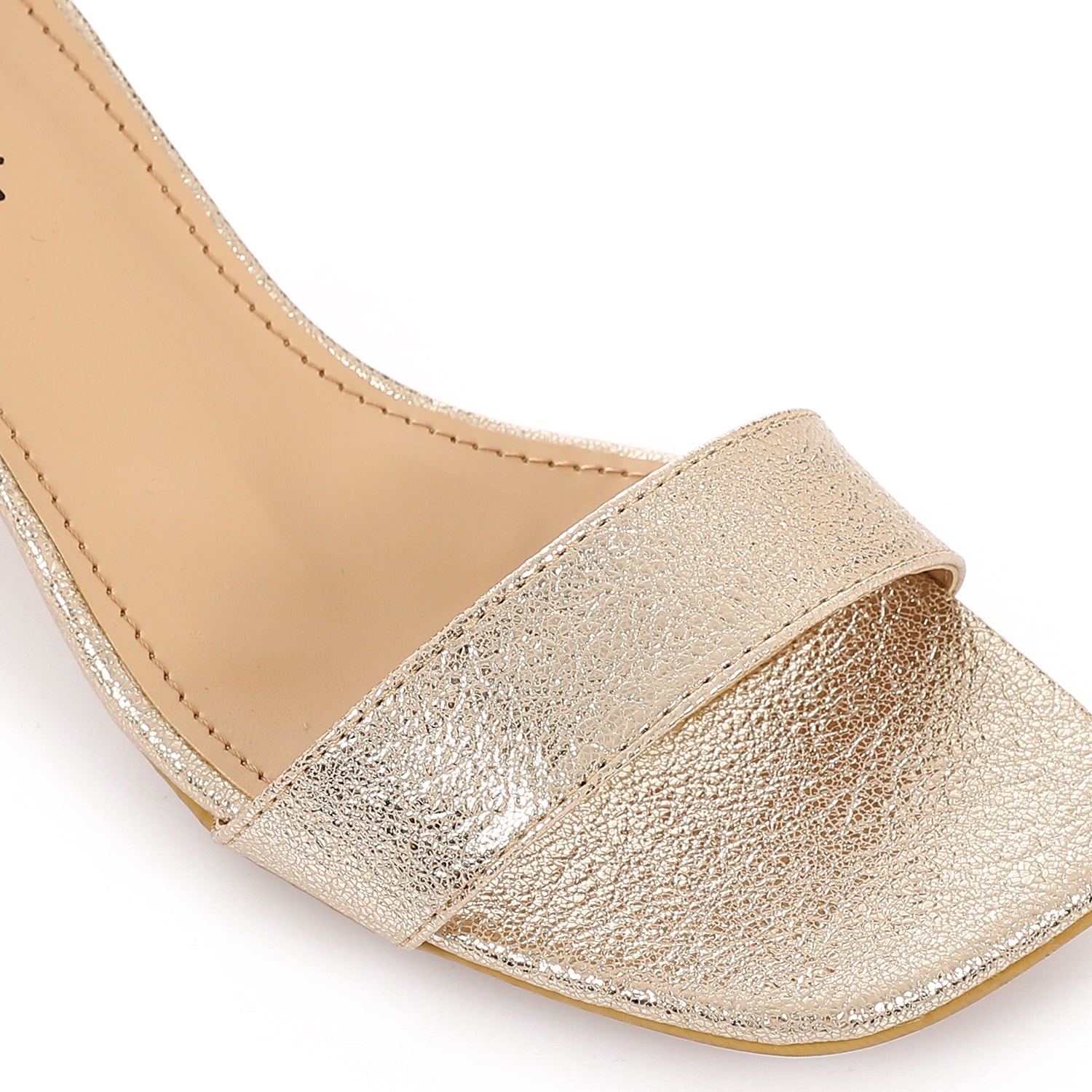 French Lacquer Leather Peep Toe High Heel Sandals, gold Chunky Heels For Summer