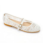 Lace Ballet Flats with Bow 1396