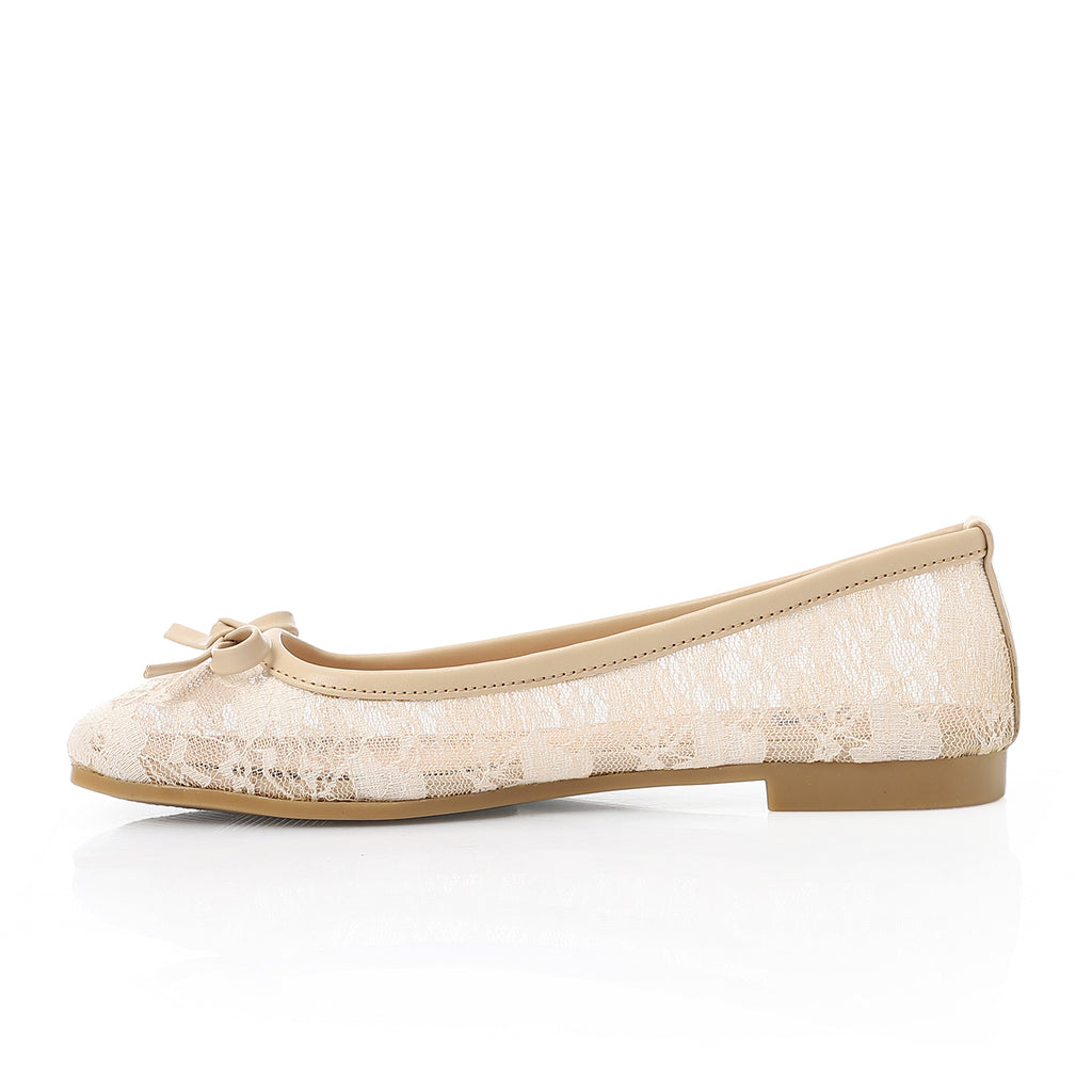 Patent Leather Double Buckled Mary Janes - Beige