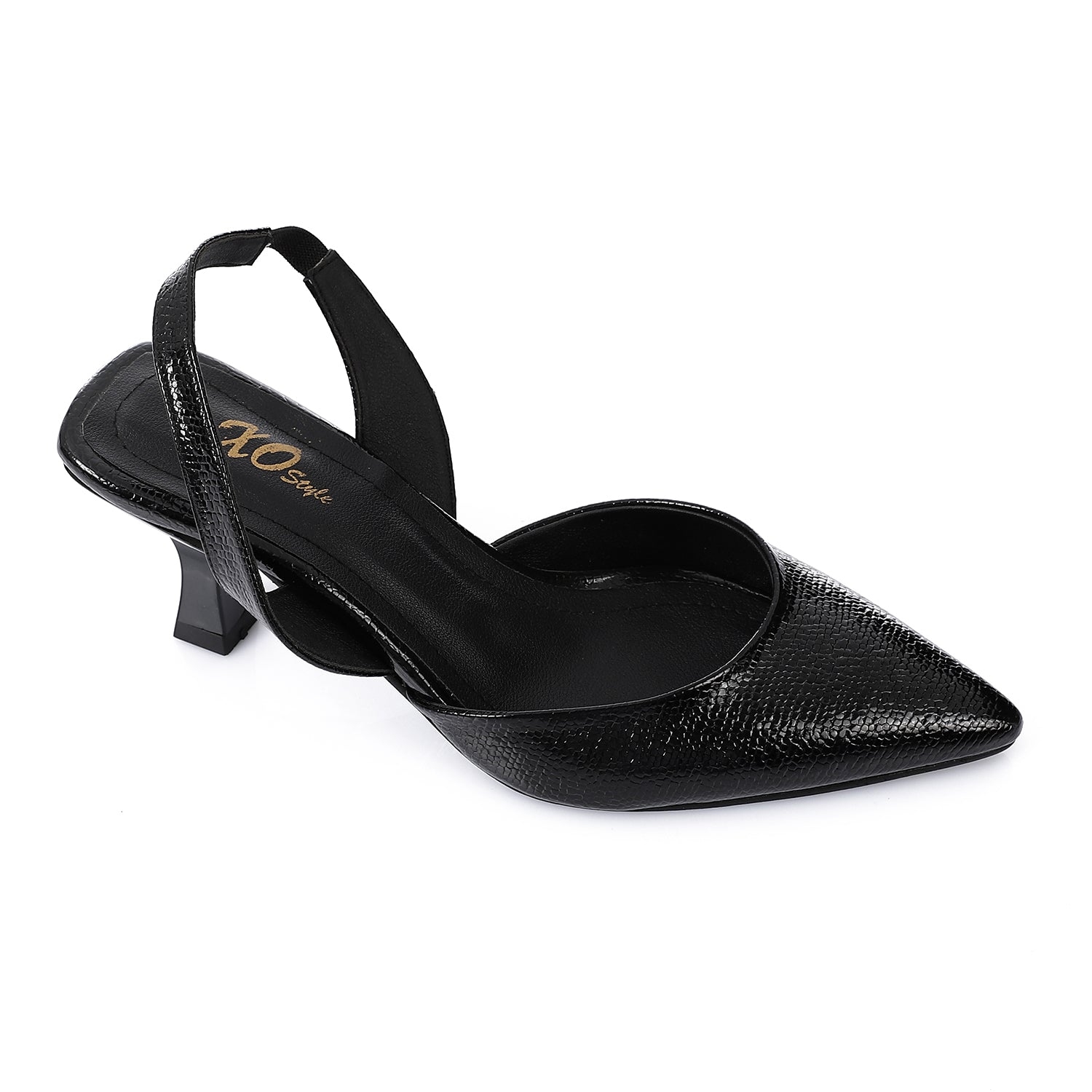 Women's High Heel Mule Sandals – Elegant Pointed Toe, Faux Leather Texture