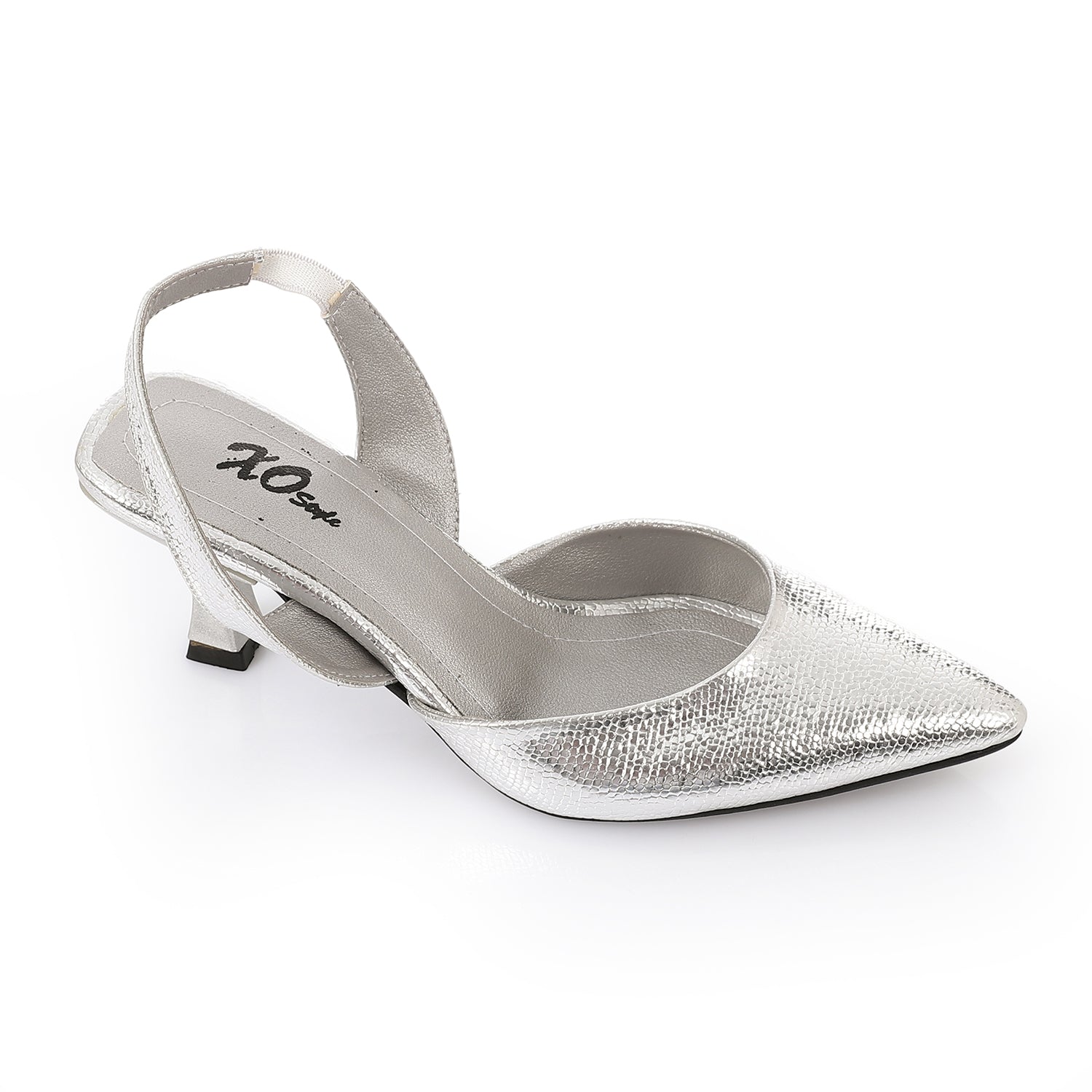 Women's High Heel Mule Sandals – Elegant Pointed Toe, Faux Leather Texture