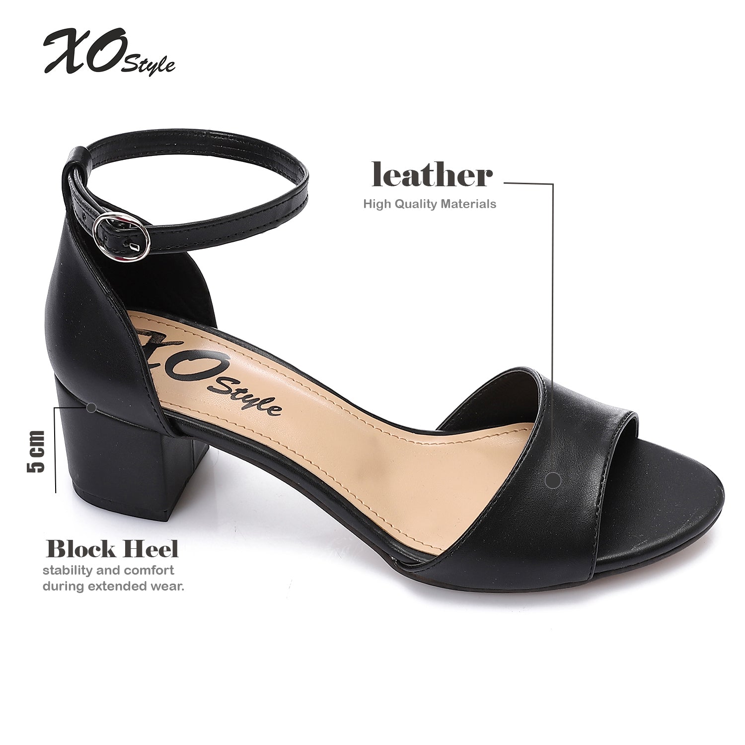 Comfortable Women's Sandal With A Wide Heel - High Quality Materials