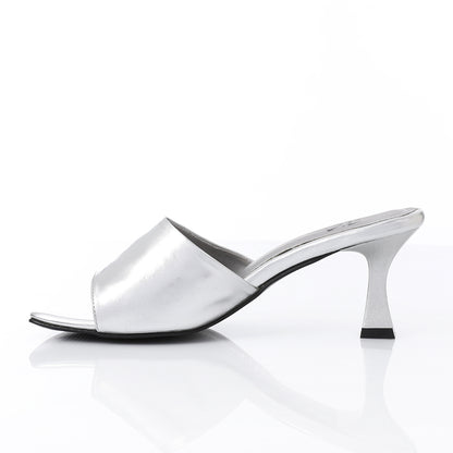 Women’s Heeled Mule – Square Toe Open-Front Design