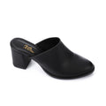 Women's Black Slip-On Block Heel Sandal 5cm – Chic & Comfortable