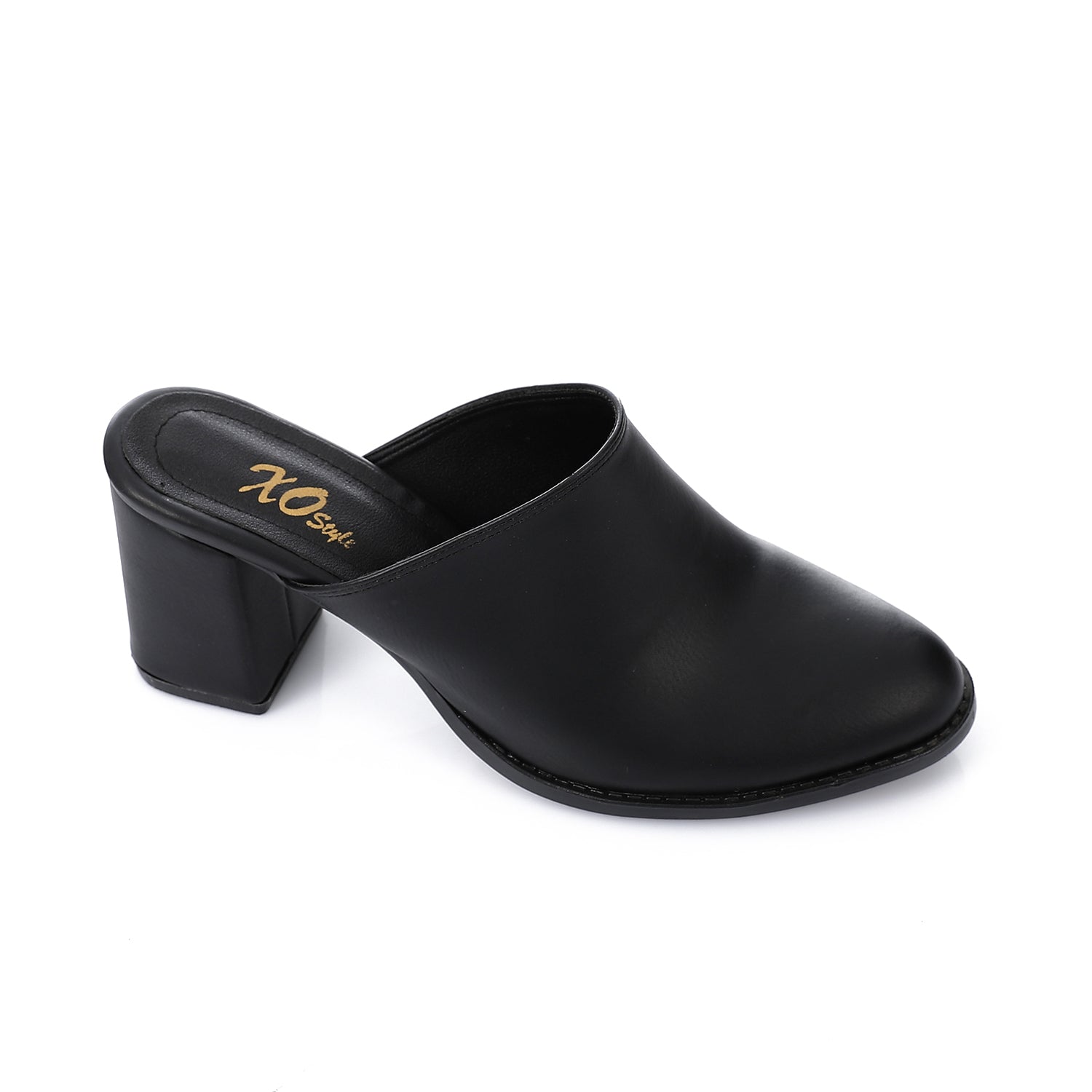 Women's Black Slip-On Block Heel Sandal 5cm – Chic & Comfortable