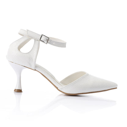 Women's High Heel Mule Sandals 5cm– Elegant Pointed Toe, Faux Leather