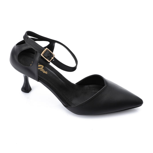 Women's High Heel Mule Sandals 5cm – Elegant Pointed Toe, Faux Leather