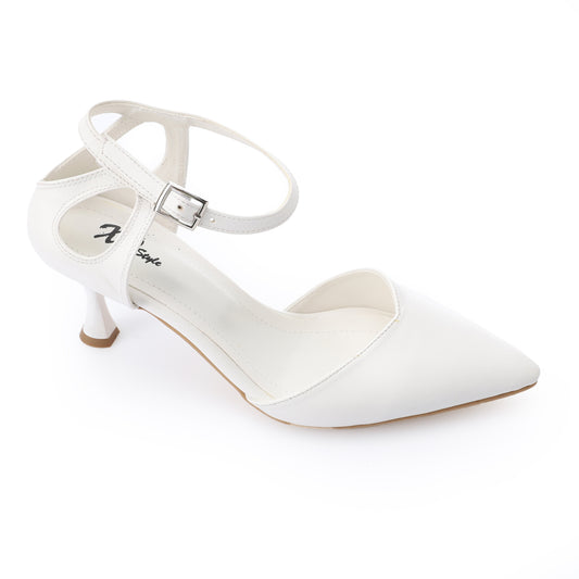 Women's Heeled Shoes With A Pointed Toe And Ankle Strap