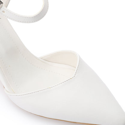 Women's Heeled Shoes With A Pointed Toe And Ankle Strap