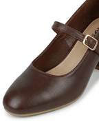 Women’s Block Heel Pumps – Tan Comfortable Elegant.