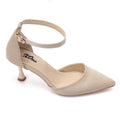 Women's Heeled Shoes With A Pointed Toe And Ankle Strap