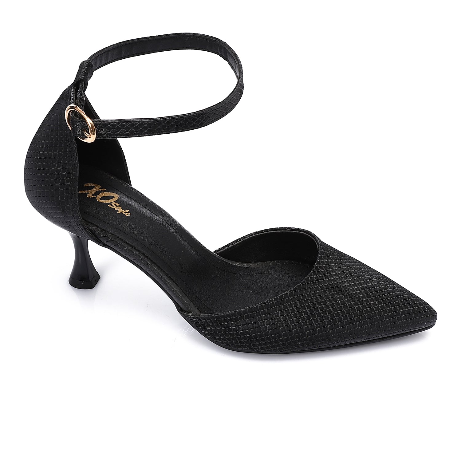 Women's Heeled Shoes With A Pointed Toe And Ankle Strap