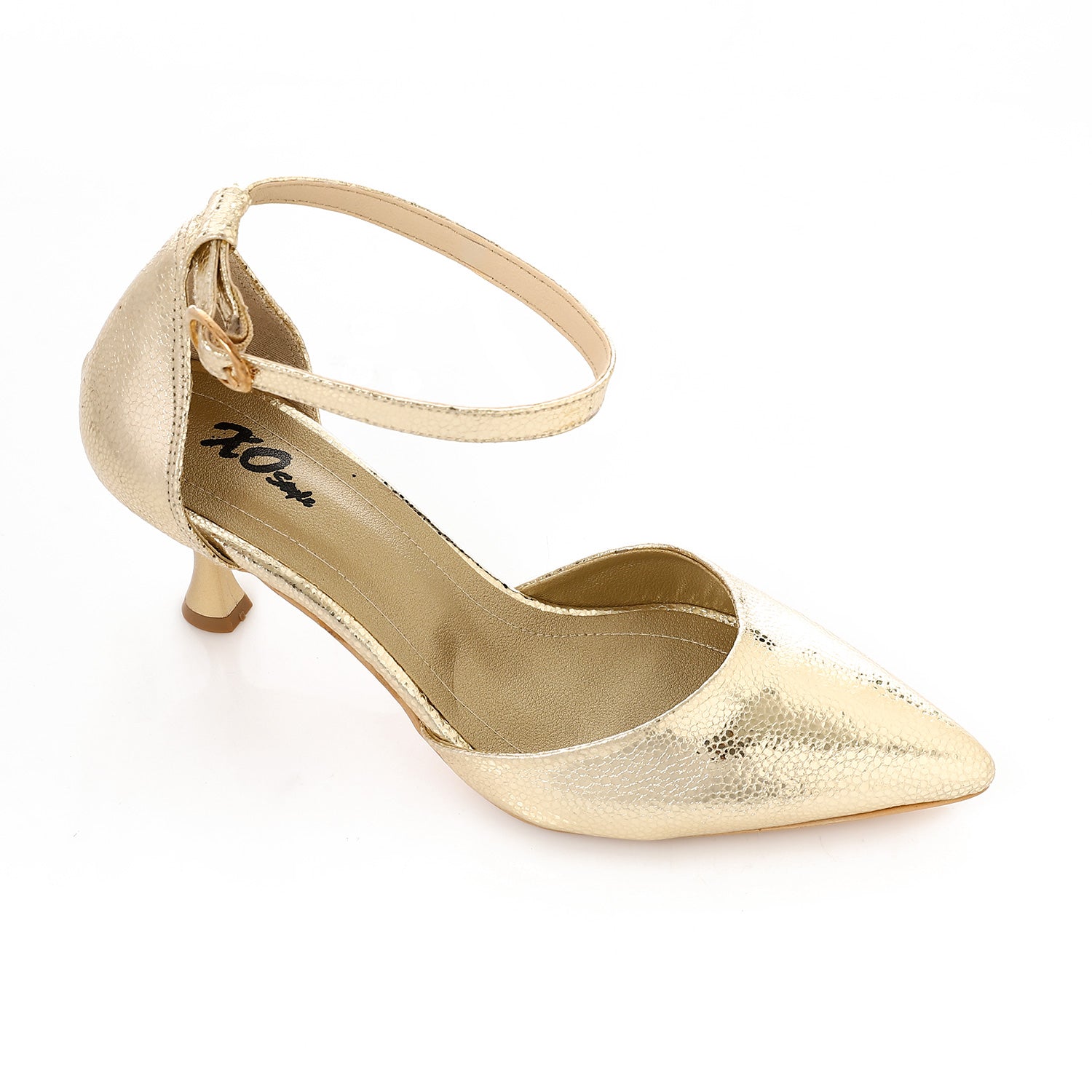 Elegant silver Women's Heeled Shoes with Pointed Toe and Stylish Block Heel