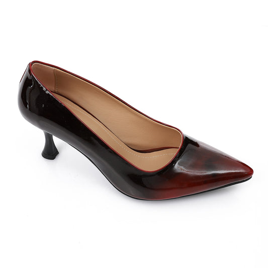 Women’s Patent Leather Brown Heels – Pointed Toe & Kitten Heel