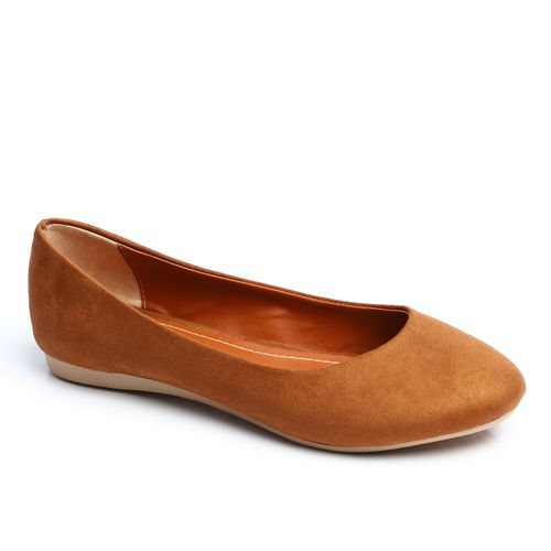 Camel Suede Ballet Flats