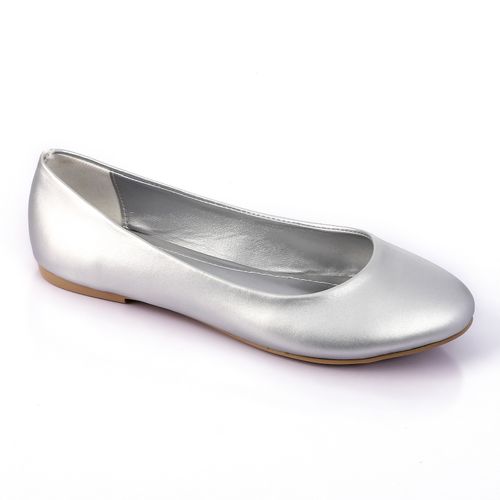 Silver Metallic Ballet Flats
