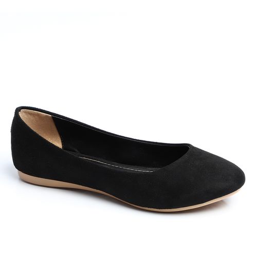Black Suede Ballet Flats