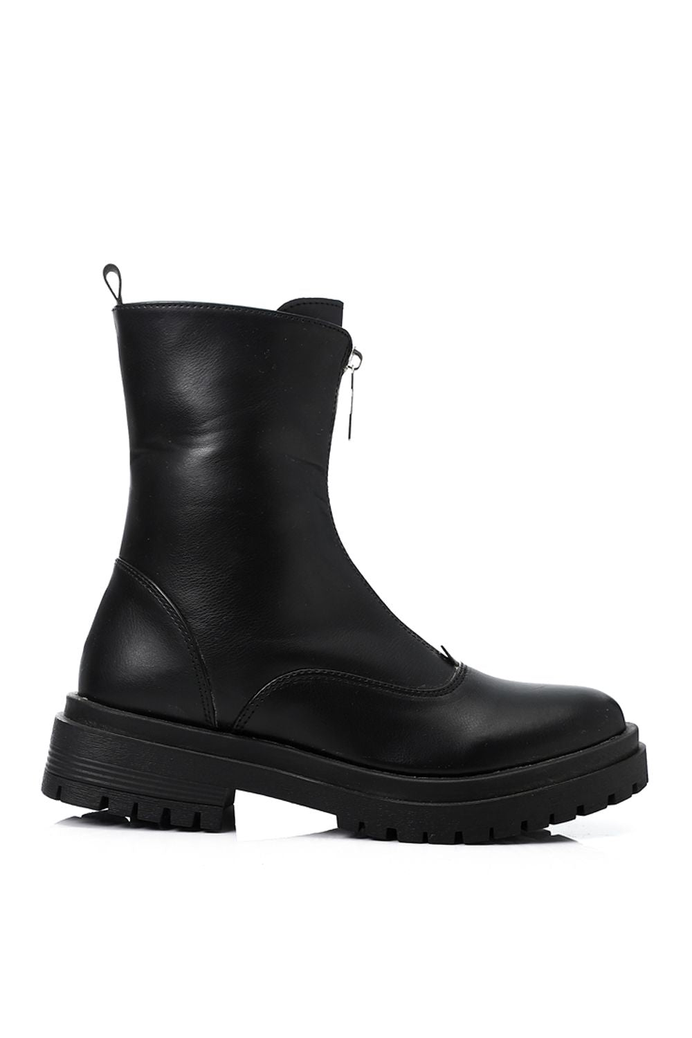 Trendy Front Zipper Half Boots