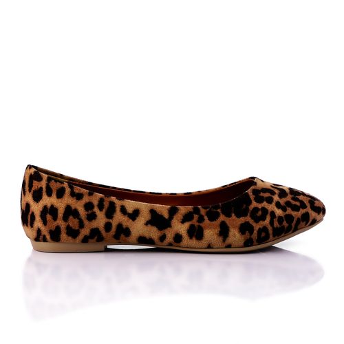 Tiger Suede Ballet Flats