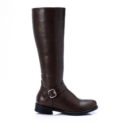 Textured Leather Knee High Boot