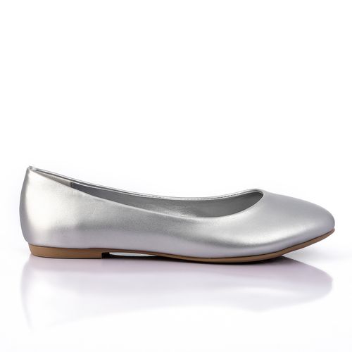 Silver Metallic Ballet Flats