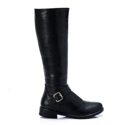 Textured Leather Knee High Boot