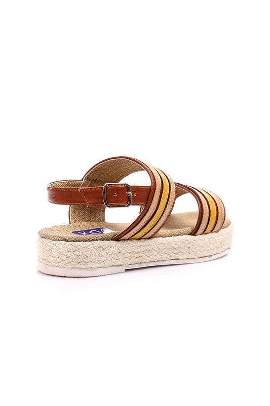 Comfy Striped Leather Sandal