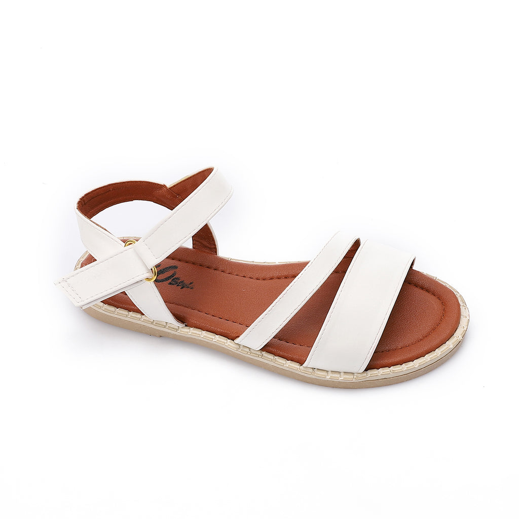 Girls’ White Summer Sandals – Double Strap with Ankle Support