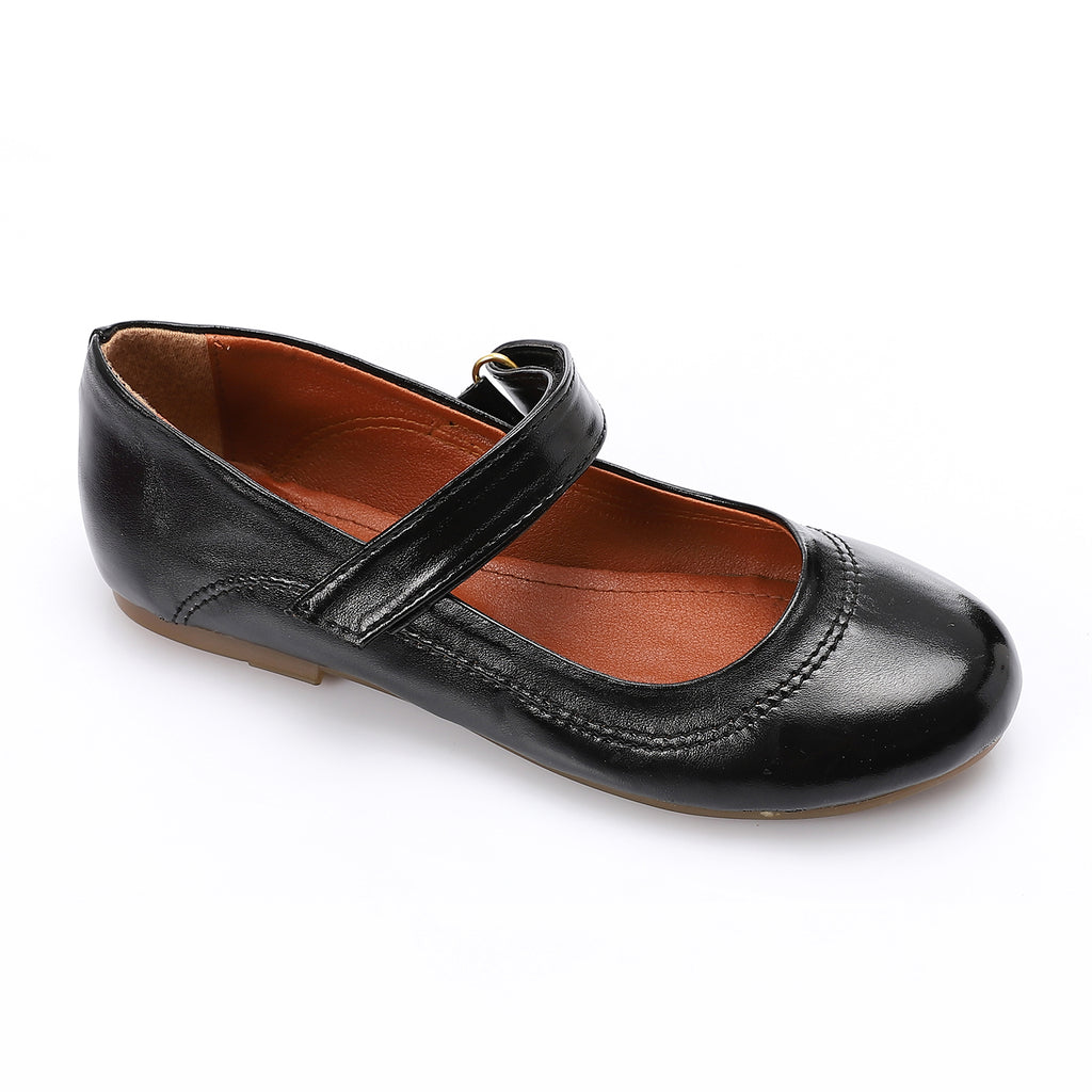 Girls’ Black School Shoes – Classic Mary Jane Flats with Strap