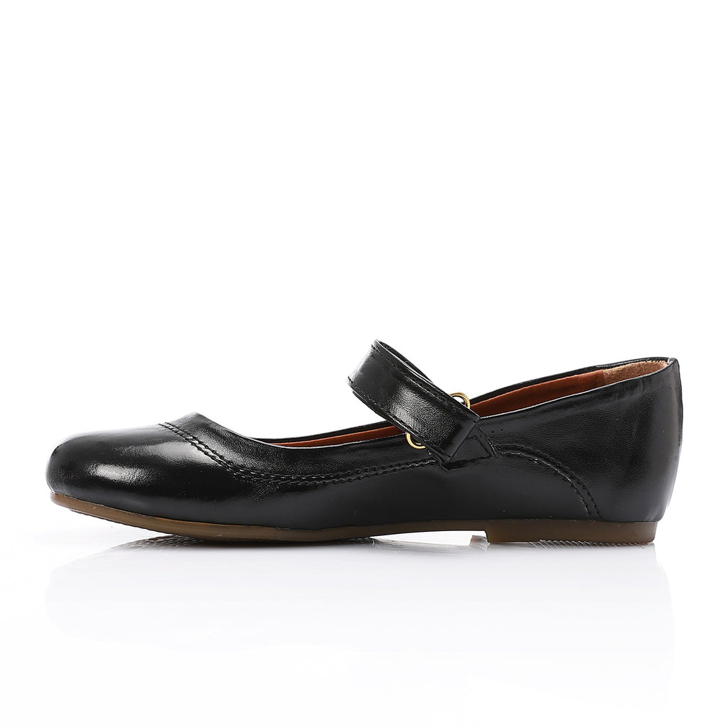 Girls’ Black School Shoes – Classic Mary Jane Flats with Strap