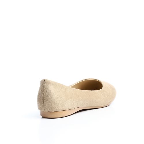 Beige Suede Ballet Flats